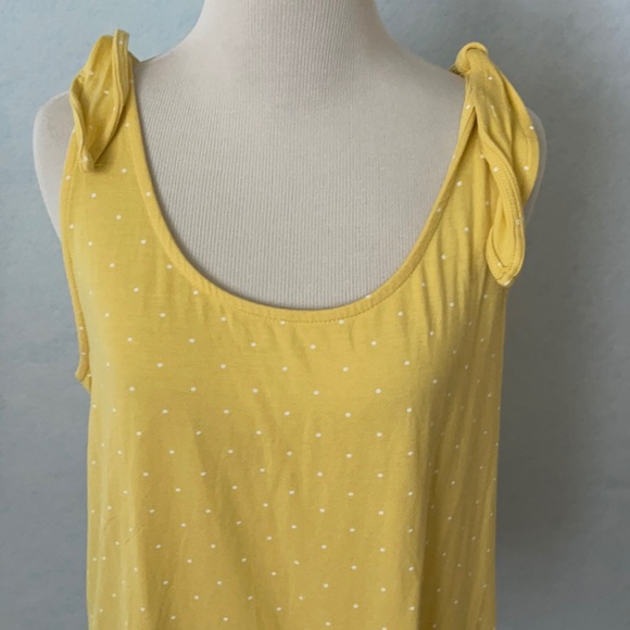 Peace & Pearls Polka Dot Faux Tie Shoulder Tank - Picture 2 of 9